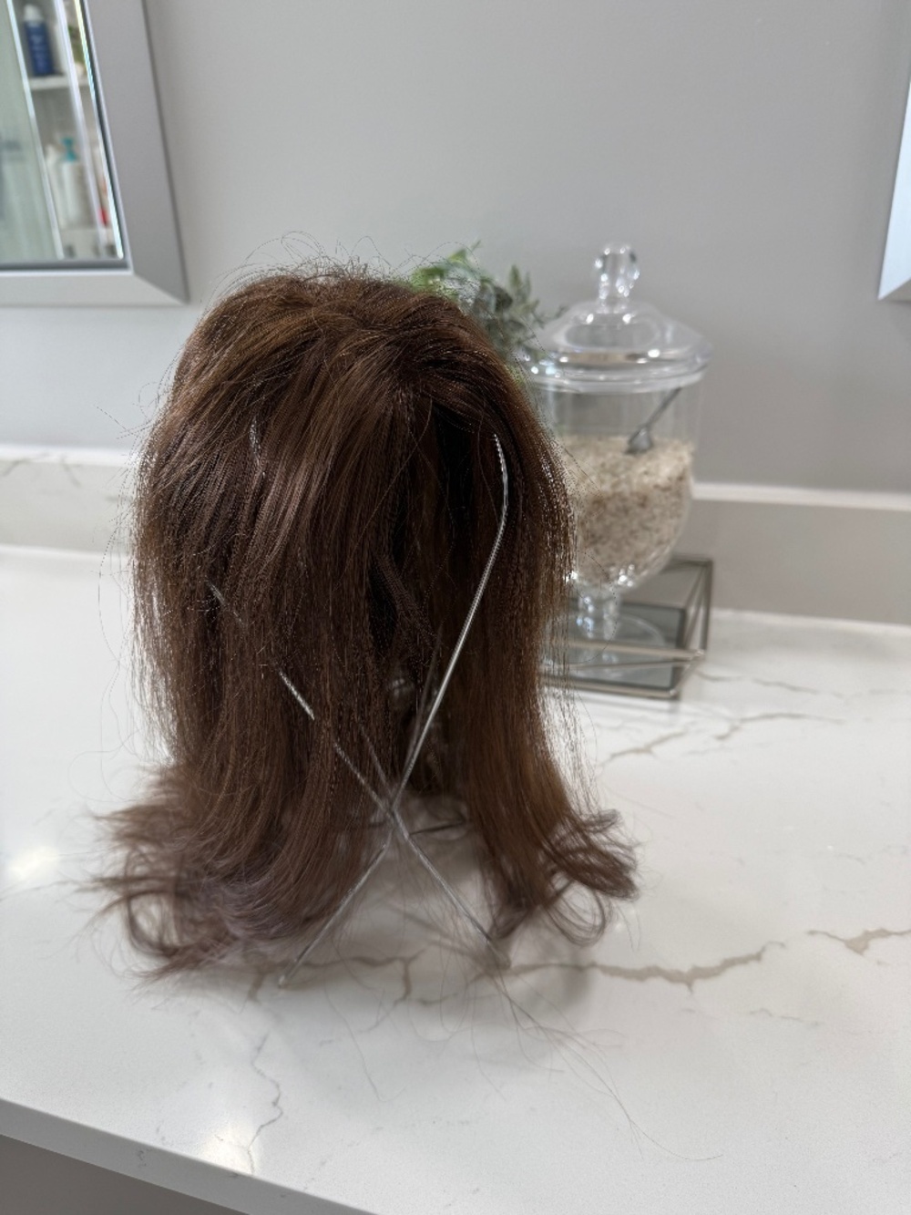 100% Human Hair Brown Chestnut Topper 18 Inches Long
